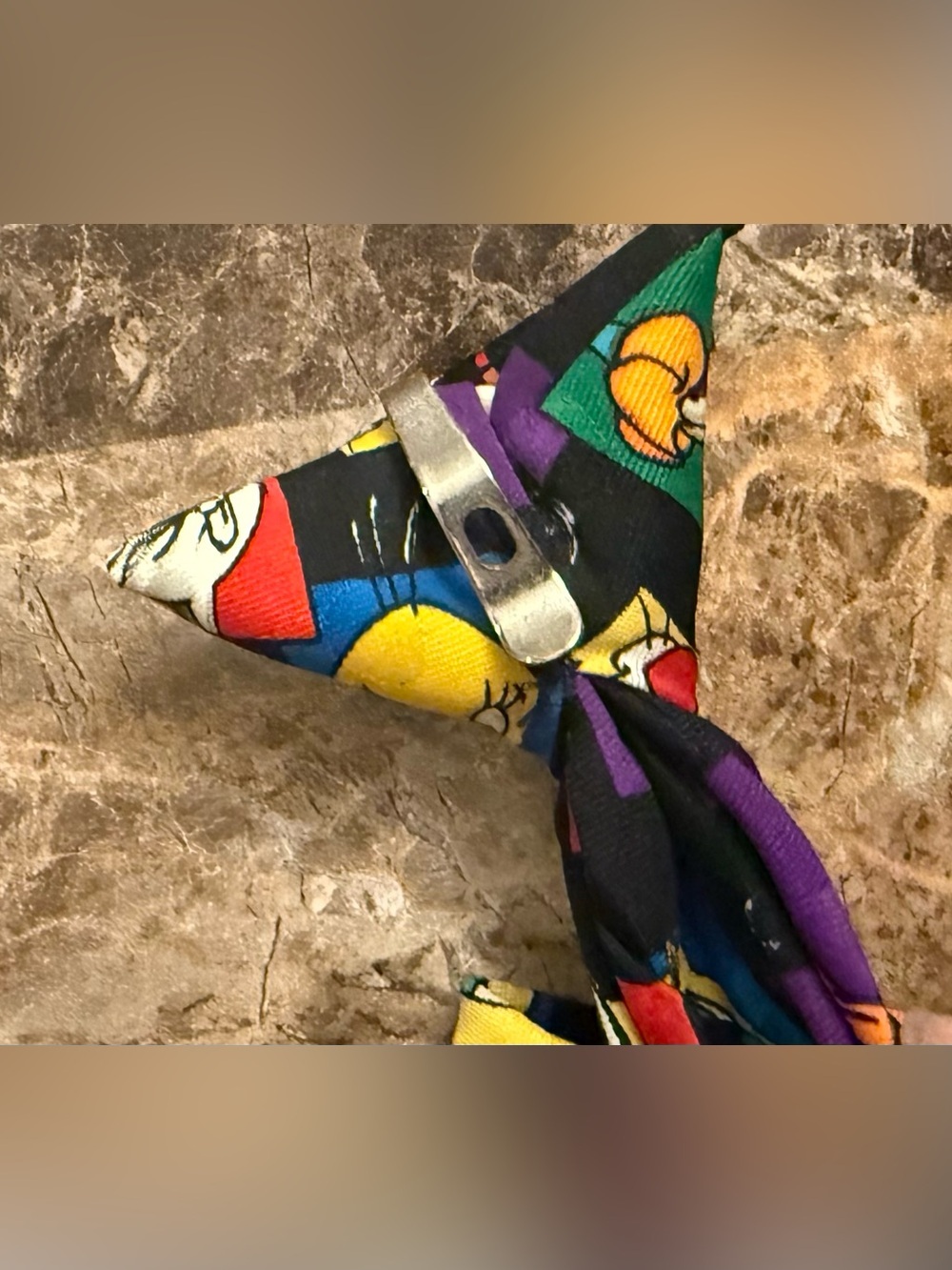 Vintage 90s Looney Tunes Clip-On Tie Cartoon Graphic Bugs Bunny Tweety Retro - Picture 5 of 5
